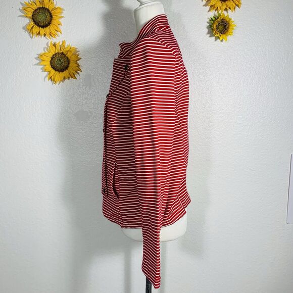 Tommy Hilfiger Red And White Seafaring Open Jacket Size Small Women’s - Picture 8 of 11